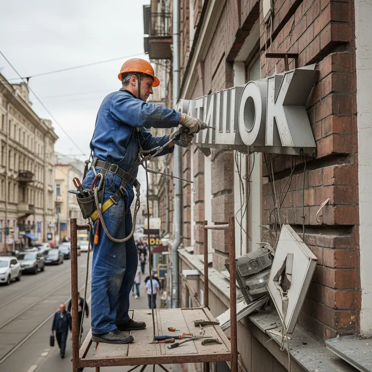 Демонтаж рекламы и конструкций