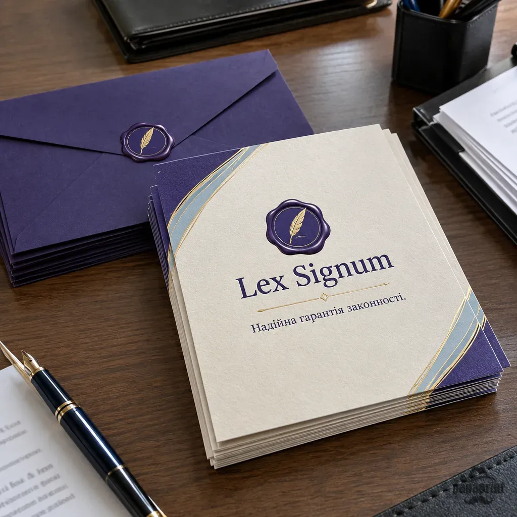 Запрошення-листівки Lex Signum євроформату з тисненням, на столі