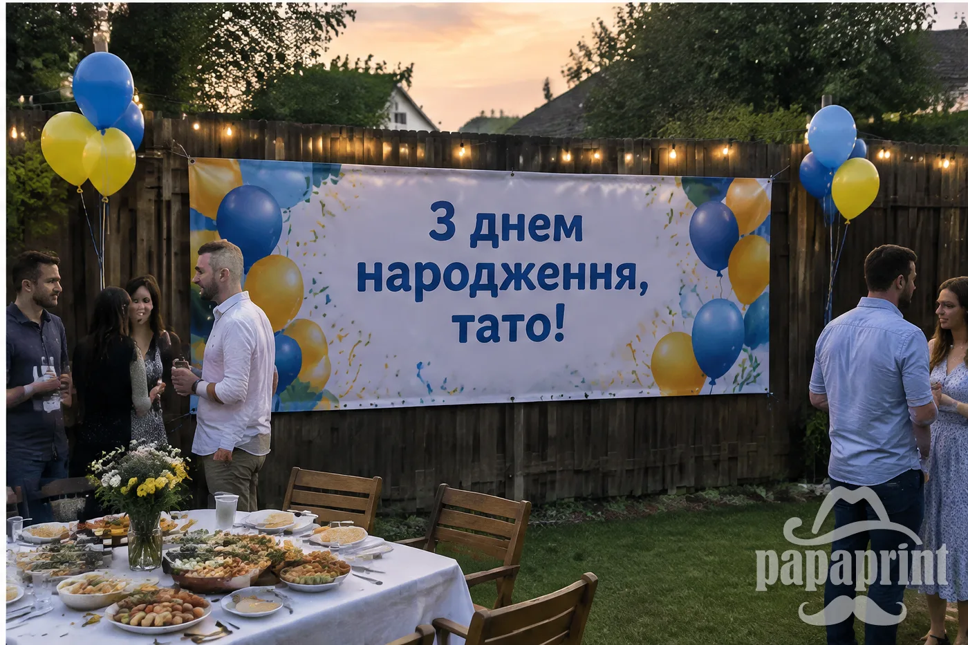 Банер на день народження на паркані: люверси і стяжки, без каркаса