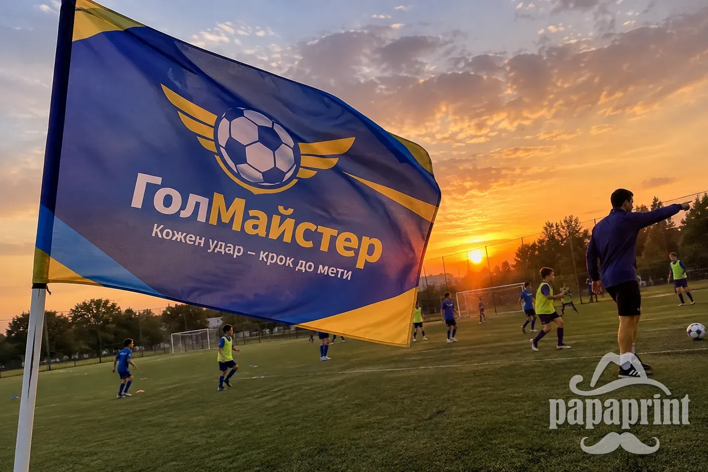 Друк на прапоровій тканині для футбольної школи ГолМайстер