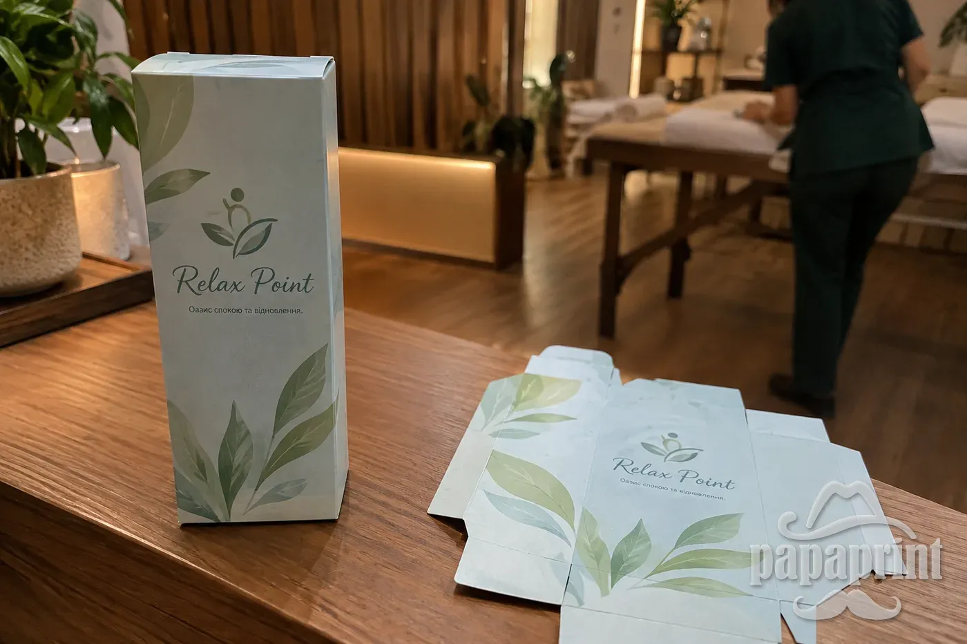 Елегантна коробка «Relax Point» з біговкою та фальцюванням