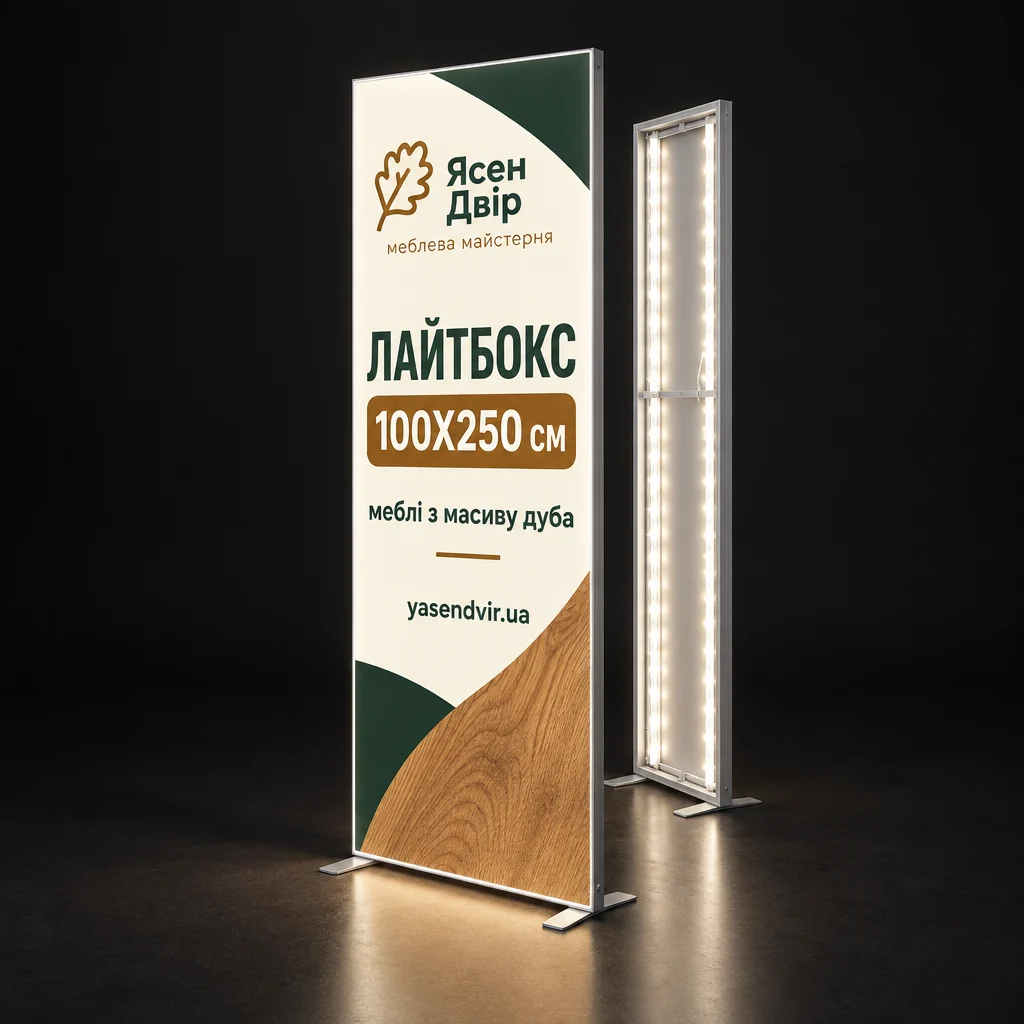 Мобільний лайтбокс 100х250 см