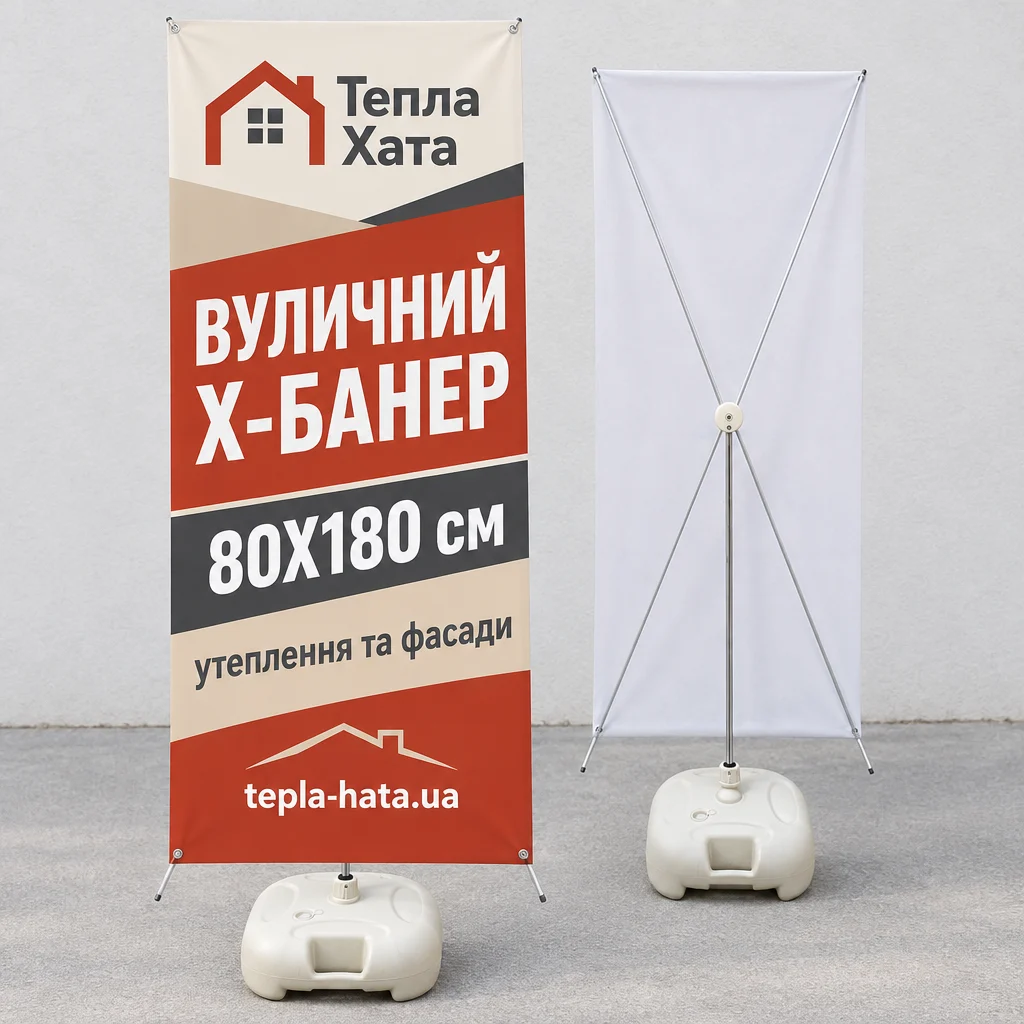 Вуличний Х-банер з обтяжувачем