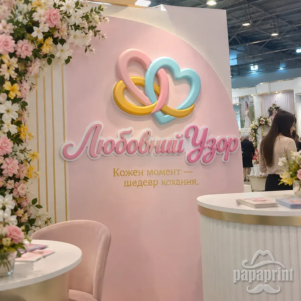 Баблы из ПВХ для декора выставочного стенда Любовний Узор, фрезеровка