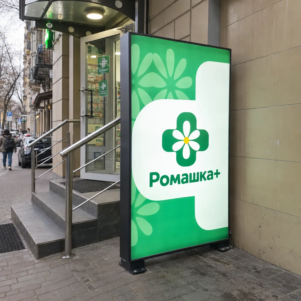 Тканинний лайтбокс з LED-підсвіткою для аптеки