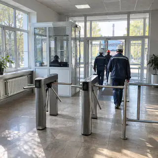 Прохідна і хол: захисна плівка на вікна - заводи й енергетика (ілюстрація)