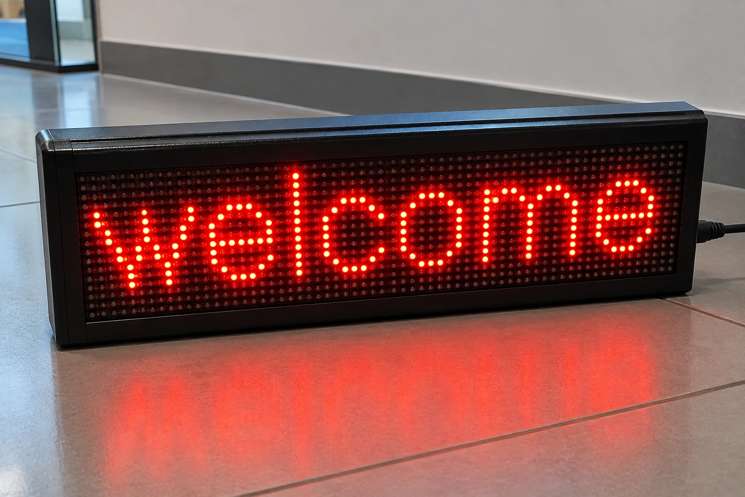 Красная LED бегущая строка в корпусе