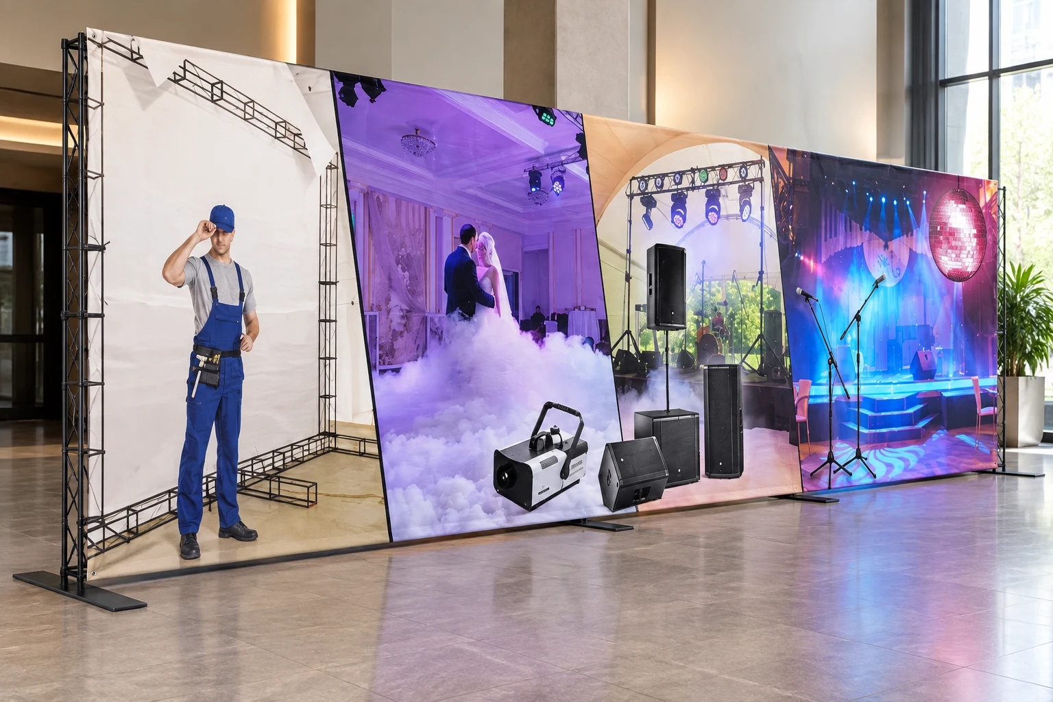 Фотозона з різними конструкціями та підсвіткою