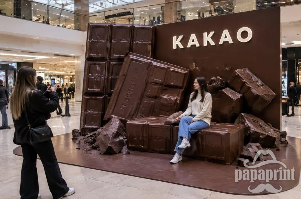 Концепт: Фотозона з велетенських шматків шоколаду в ТРЦ