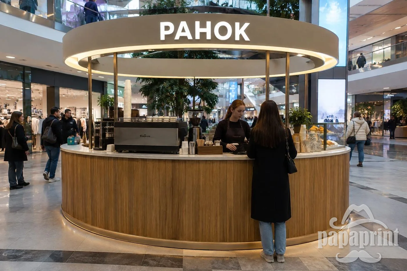 Концепт: Кавовий острів в атріумі ТРЦ